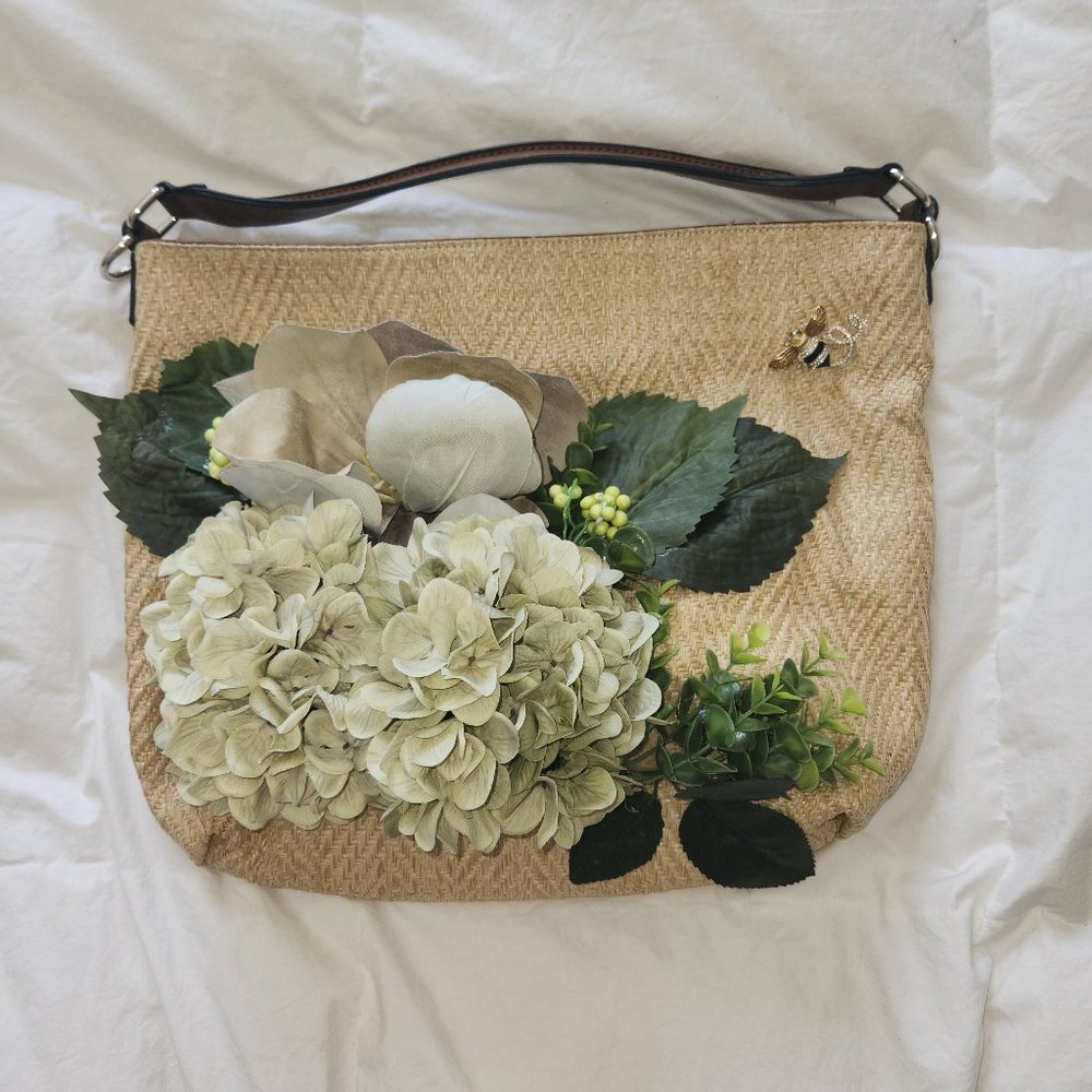 Hand crafted Magnolia  and Hydrangea purse